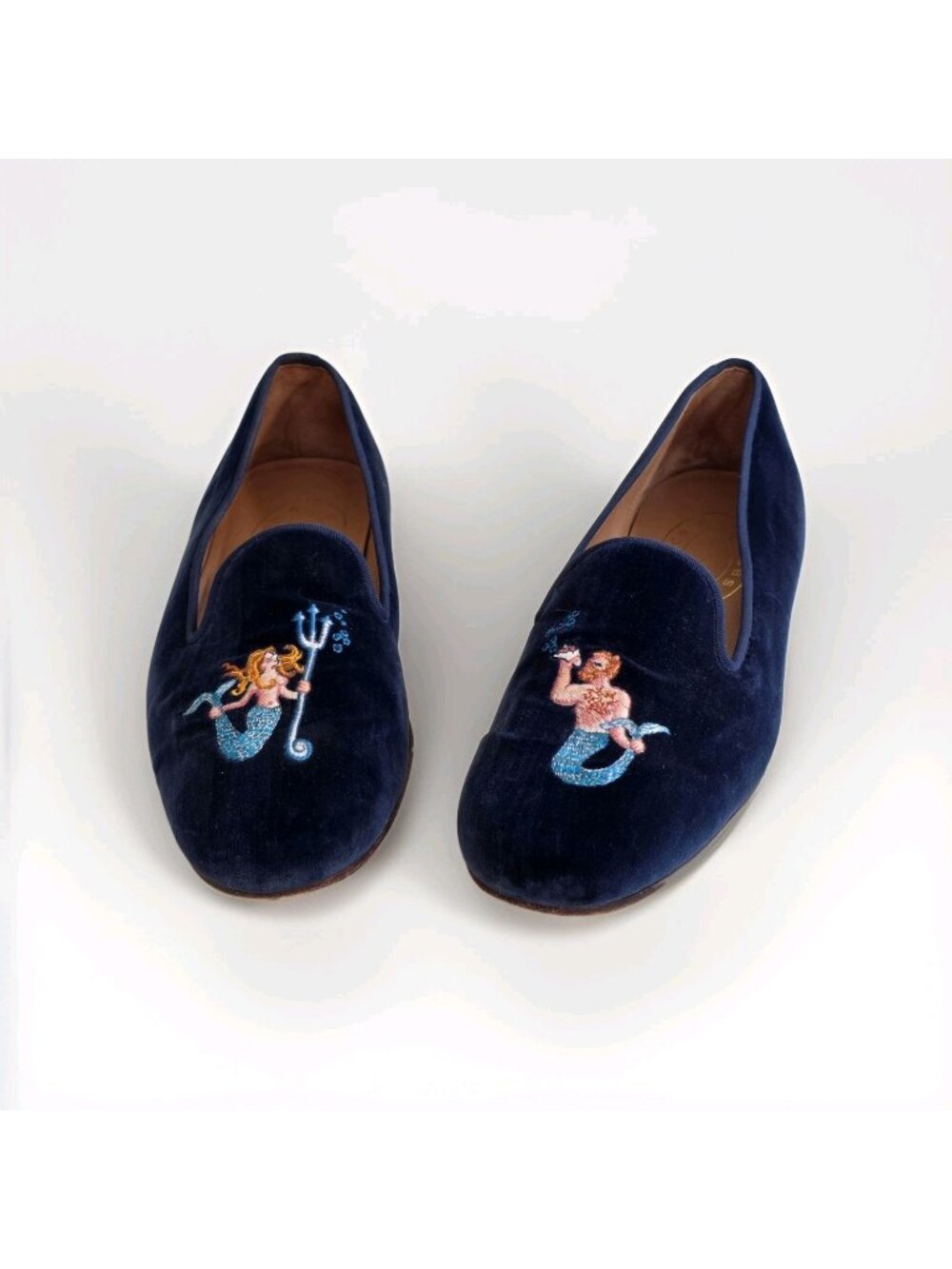 Stubbs Wootton SPLIT SIZE 11 R 11.5 L Velvet Smoking Slippers Mermaid R Merman L